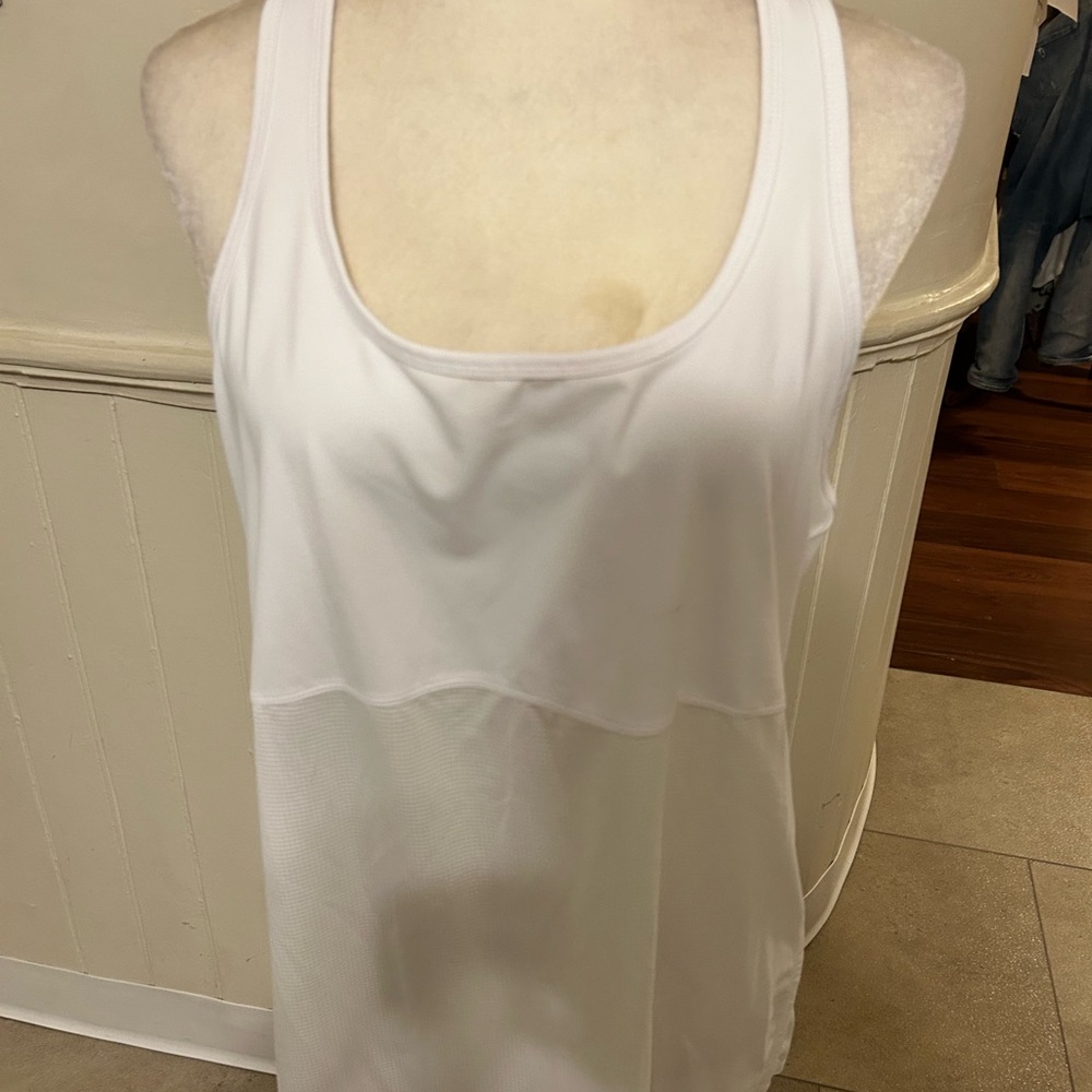 NWT  Fabletics White Karlie Longliner Layer Tunic/ X-Large 12/14